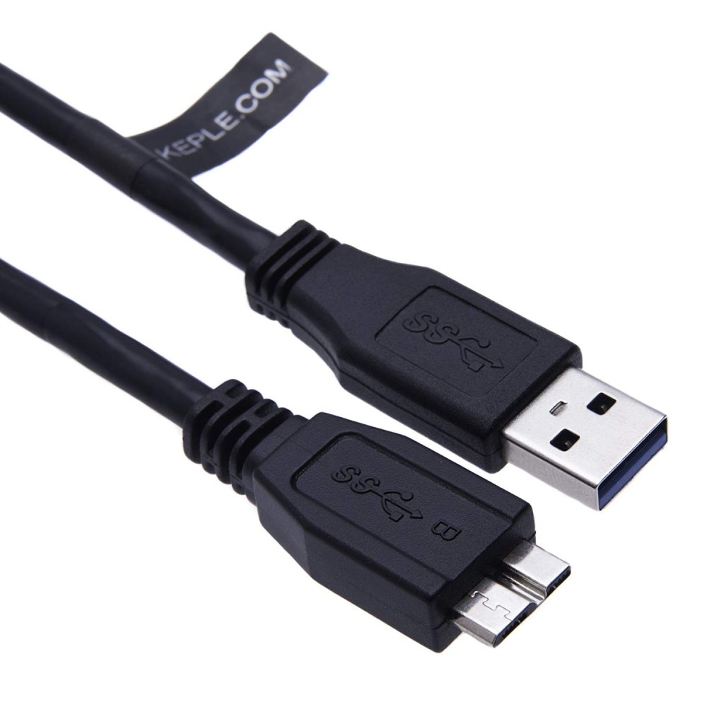 USB 3.0 Cable AM to Micro B 30AWG, Black - 0.5m