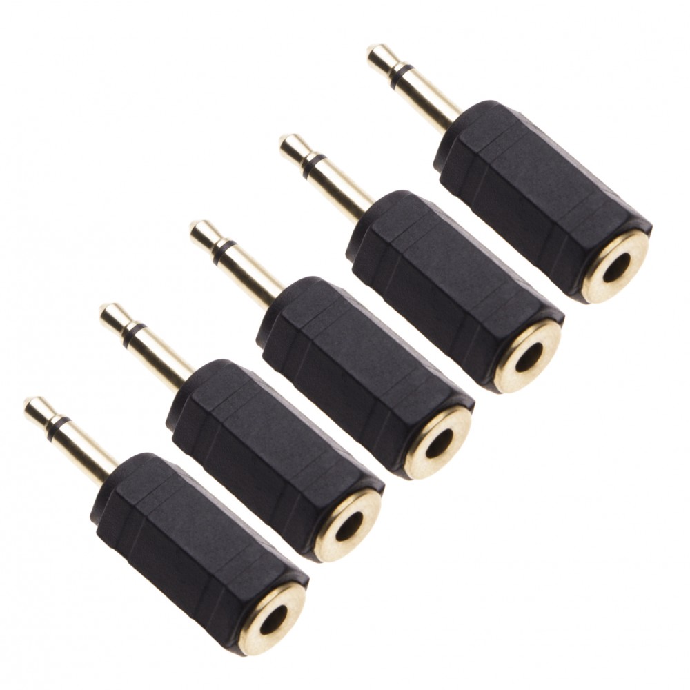 5 Pack 3.5mm Mono Adapter Mono to Mono, Male to Female 3.5 mm Audio Adaptor Extender a