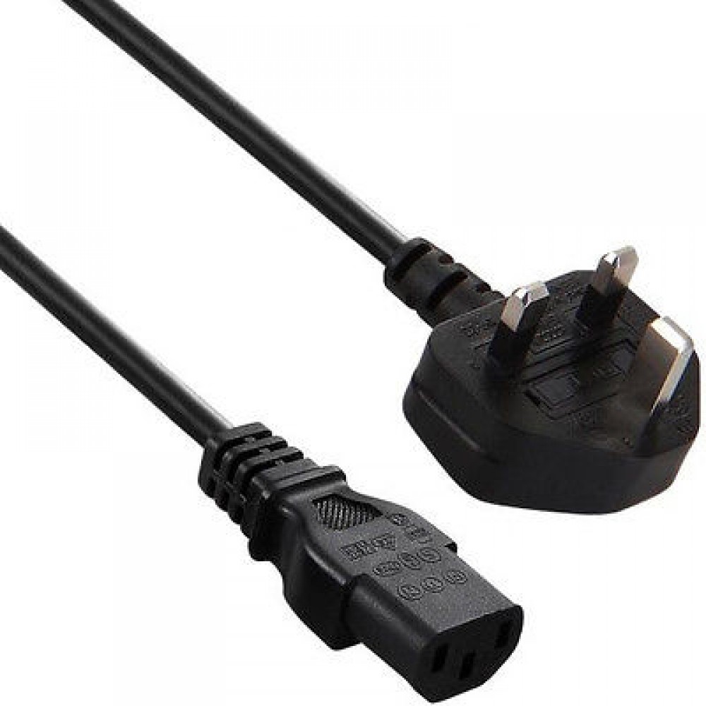 Power Cord UK Plug to IEC Cable (PC Mains Lead) C13 | 1.8m