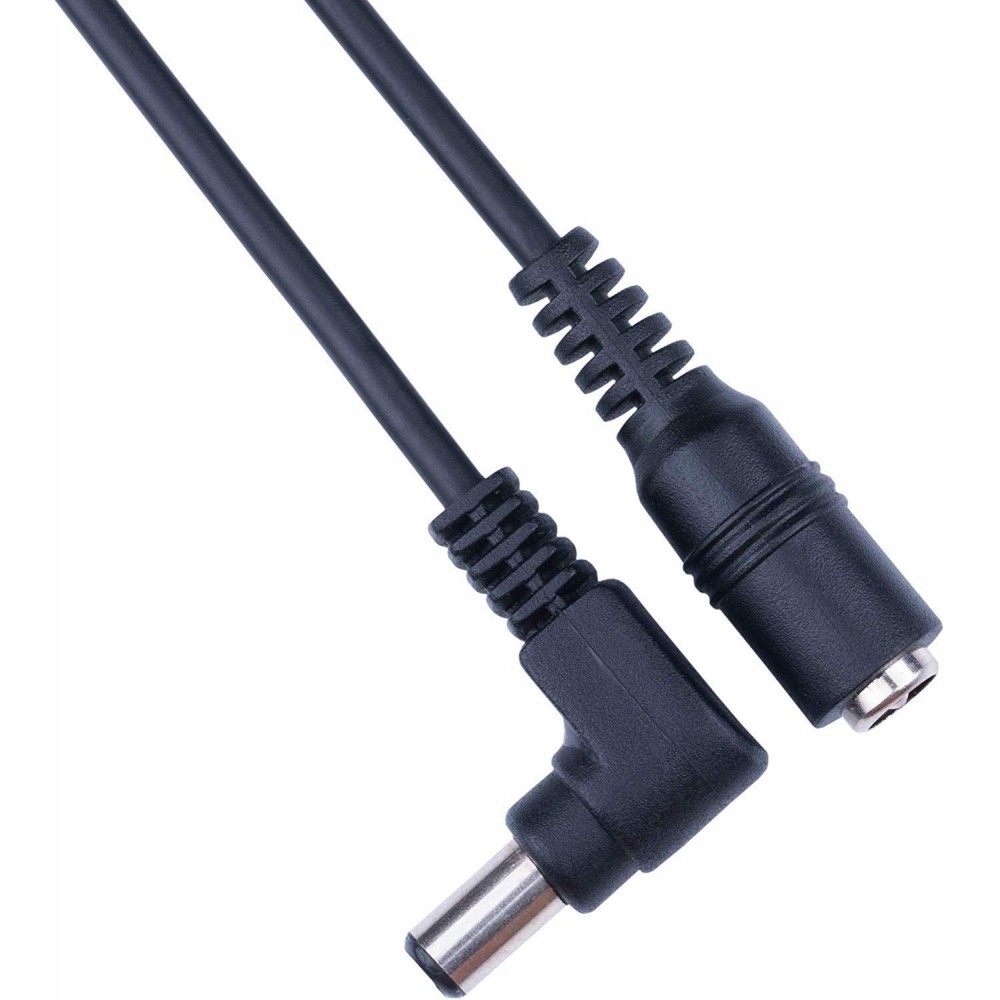 DC Power Extension Cable Right Angle 2.5mm / 5.5mm Male to Female Jack 3m / 10ft Connector CCTV Power Cord Adapter Compatible with CCTV Security Camera, IP Camera, DVR Standalone, LED Strip, Monitors