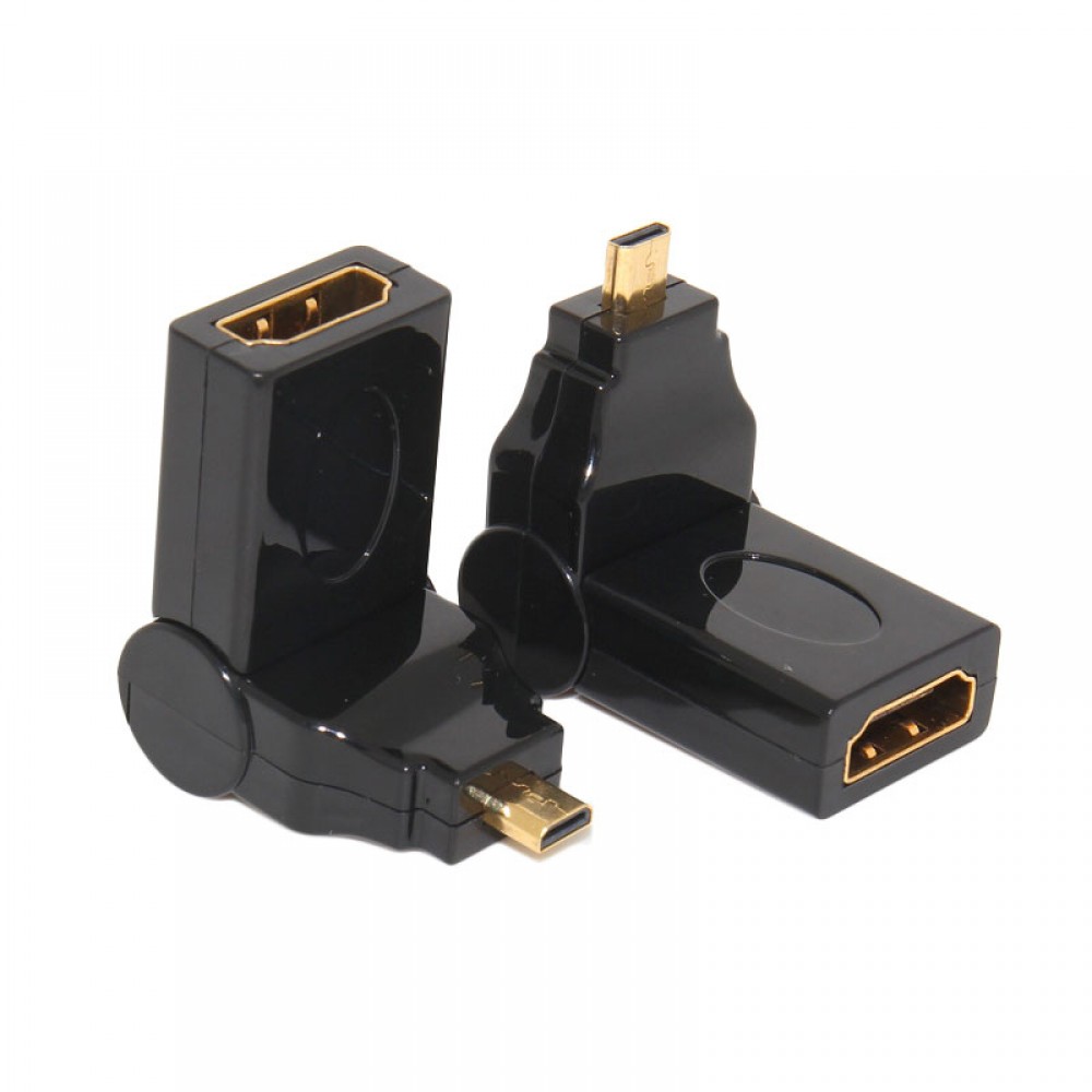 HDMI Female to Micro HDMI Male Adapter 360 Degree Rotating Connector