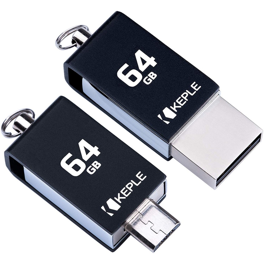 64GB USB Stick OTG to Micro USB 2 in 1 Flash Drive Memory Stick 2.0 Compatible with Xiaomi Mi A1 Mi A2 Mi A2 Lite, Mi Mix 3, Redmi 5 Plus Redmi Note 5 Redmi 7 Redmi Go | 64 GB Pen Drive Dual Port