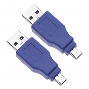 2 Pieces Simple 3.0 USB Male to USB Mini Male Adapter for PC, Laptops, Controllers, Printers, Digital Cameras