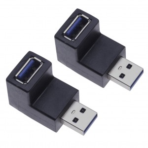 2 Pieces USB 3.0 Male to Female 270 Degrees Adapter for Computers, Laptops, Printers, Hard Drives