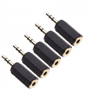 5 pack Male to Female 3.5mm Jack 3.5 Stereo to 3.5 Stereo Adapter Plug extender
