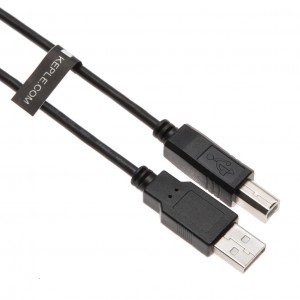 USB 2.0 Cable, AM/BM, Nickle Plated, Black Jacket - 1m