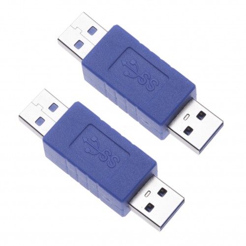 2 Pieces Quick Speed 3.0 A USB Male to Male Adapter for Computers, Laptops, Printers, Hard Drives a
