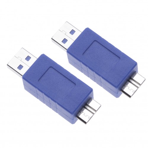 2 Pieces USB 3.0 Male to Micro B Male Adapter for Computers, Laptops, Cameras, Hard Drives a