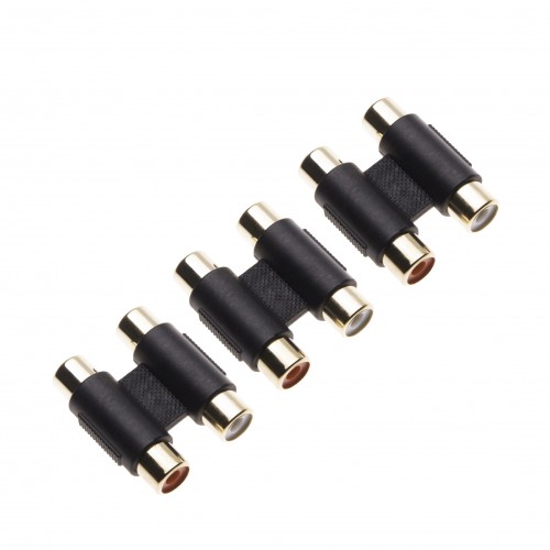 3 Pack 2x RCA Female to Female Coupler  Audio Connector Adapter Extension Adaptor for Turntable Record Player, CD, MP3, DAC, Reciever, Amplifier, Stereo Phono Cable a