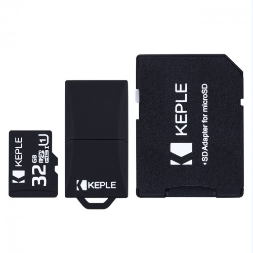 32GB Micro SD Memory Card by Keple | MicroSD Class 10 For HD Videos and Photos | 32 GB SDHC UHS-1 U1 (USB and SD Adapter Included)