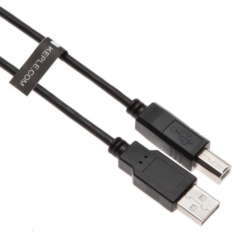 USB 2.0 Cable, AM/BM, Nickle Plated, Black Jacket - 1m