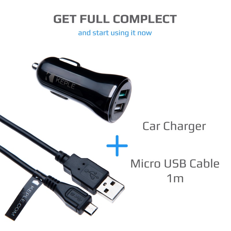 Quick Charge Car Charger with 1m Micro USB Cable for Moto G Turbo Edition / X Force / X Pure Edition / X Style