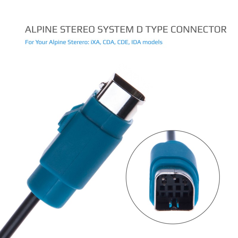 Alpine KCE-237B 3.5mm Aux Jack Stereo Adaptor for Alpine CDA 105Ri / 117Ri, CDE 104BTi / 103BT / 102Ri / 101R / RM / 111R / RM / 112Ri / W203Ri
