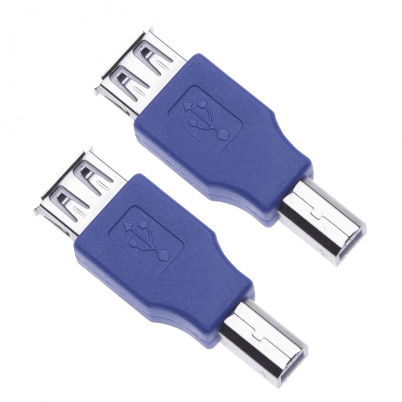 2 Pieces USB 2.0 Female to Type B Male Adapter for Computers, Laptops, Hard Drives a