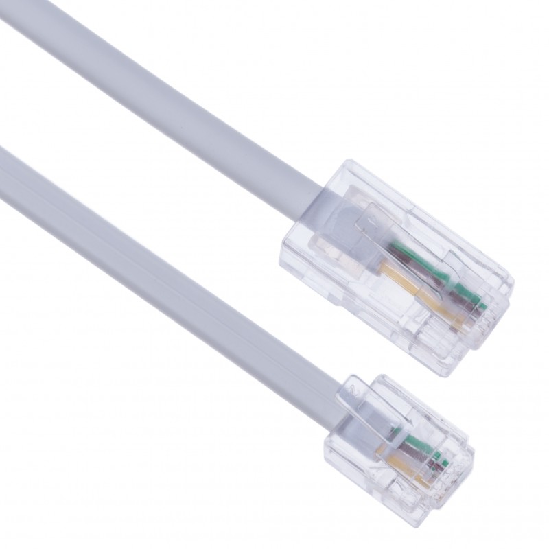 White Universally Compatible RJ11 6P4C Fax Modem Landline Telephone Cable 6 Inch Short Phone Line Cord 2 Pack 