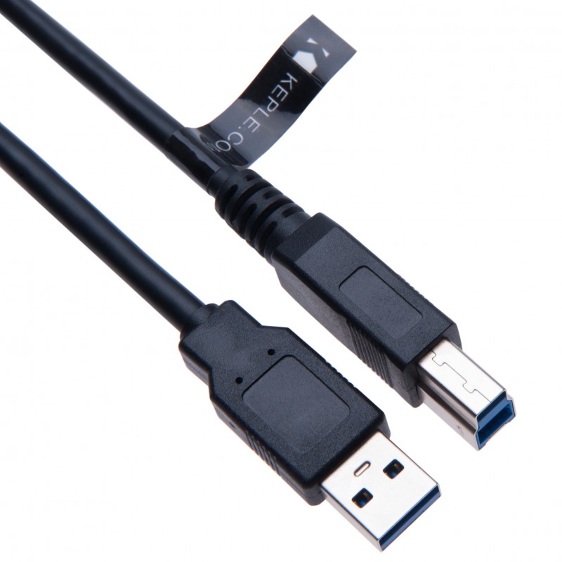 USB 3.0 SuperSpeed  Cable A Male to Type B Plug / Adapter Cord for Printer Scanner Hard Drive Server Digital-Photography Devices Docking Station Camera USB HUB 3.5" SATA enclosures / Lead– 1 m Black