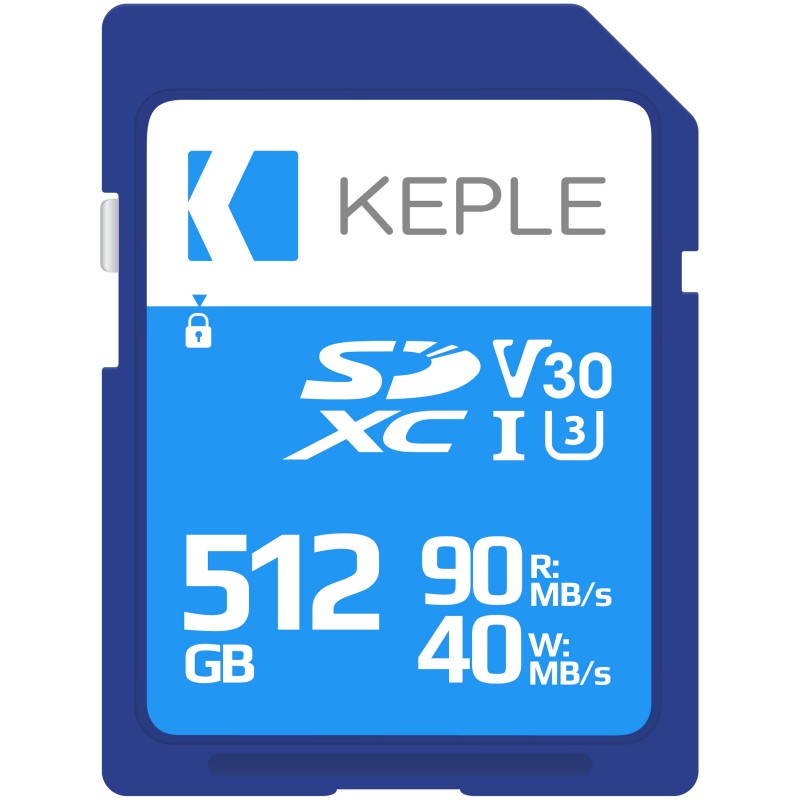512GB SD Memory Card by Keple | High Speed SD Card for Camera / HD Videos & Photos | 512 GB Storage Class 10 UHS-I U3 SDXC