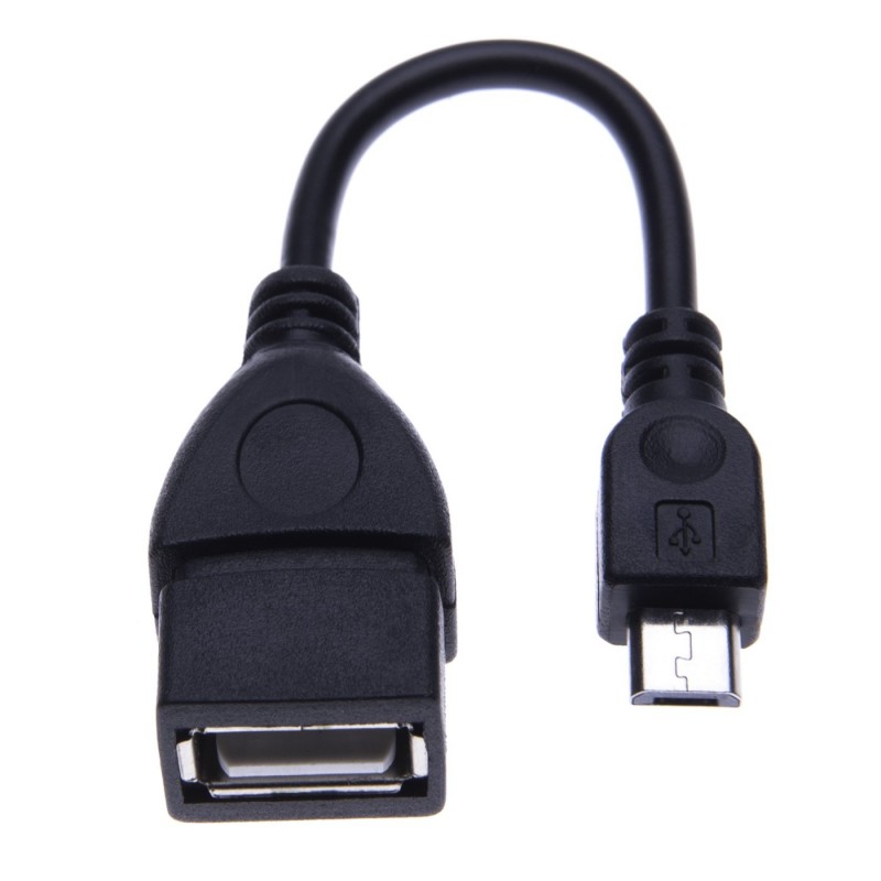 OTG Cable, Micro 5pin to A female F/M with OTG Function, Black - 20cm