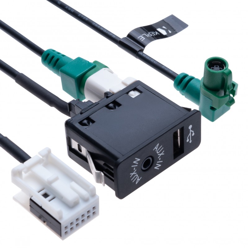 USB AUX Car Switch + USB 4 pin Connecting Wire + AUX 12 pin Harness Cable | Compatible with BMW 1 3 5 6 E81 E82 E87 E88 E90 E91 E92 E93 E60 E61 F07 F10 F11 E63 E64 F06 F12 F13  Vehicle radio | 1.5 m