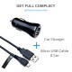 Quick Charge Car Charger with 0.5m Micro USB Cable for Google Nexus 6, Xiaomi Mi 3 / 4 / Max / Note Pro b