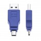 2 Pieces 2.0 USB Male to USB Mini 5 Pin Adapter for PC, Laptops, Controllers, Printers, Digital Cameras b