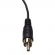 Black 3.5mm Stereo Male Jack Plug AUX-IN to 2 Male RCA Audio Cable Lead for Connecting a Laptop, Computer, Smartphone to Amplifier, Amp, HI-FI System | Gold Plated (0.25m / 0.8ft) e