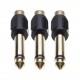 3 Pack 6.35mm Mono to RCA Phono Audio Adapter 1/4 Male Plug to 1 Female RCA Socket  Gold plated Converter  b