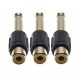 3 Pack 6.35mm Mono to RCA Phono Audio Adapter 1/4 Male Plug to 1 Female RCA Socket  Gold plated Converter  d