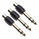 3 Pack 6.35mm to 1 RCA Adapter 1/4 Inch Connector to single Phono Stereo Jack Male to RCA Female Adaptor Gold Plated TRS Converter b