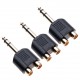 3 Pack 6.35mm to 2x RCA Adapter TRS Stereo Jack Male to Double Phono Connector 1/4 Inch Headphone Port to Two Phonos, Gold Plated Audio Y Splitter c